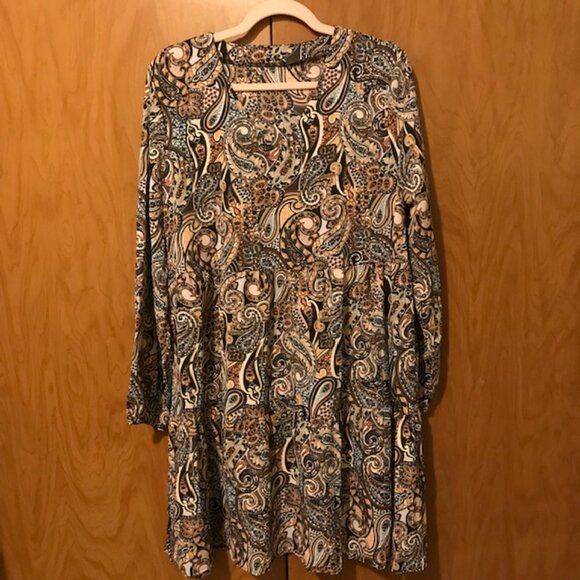 NWT Cupshe Women's Paisley Print Peasant Sleeve Dress Size XL - Picture 3 of 10